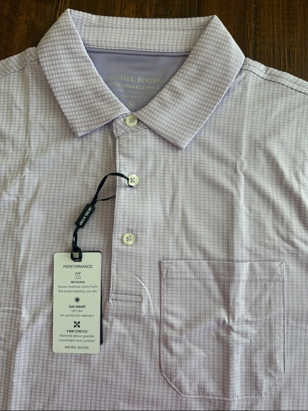 Men’s Performance Polo — Light Lavender, Sport/Casual, Short sleeve, Size M